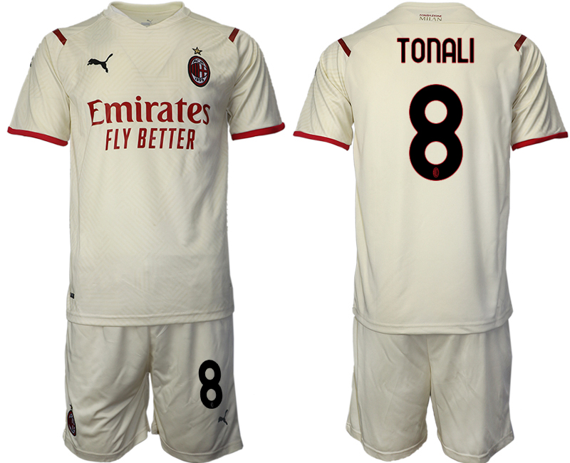 Men 2021-2022 Club AC Milan away cream #8 Soccer Jersey